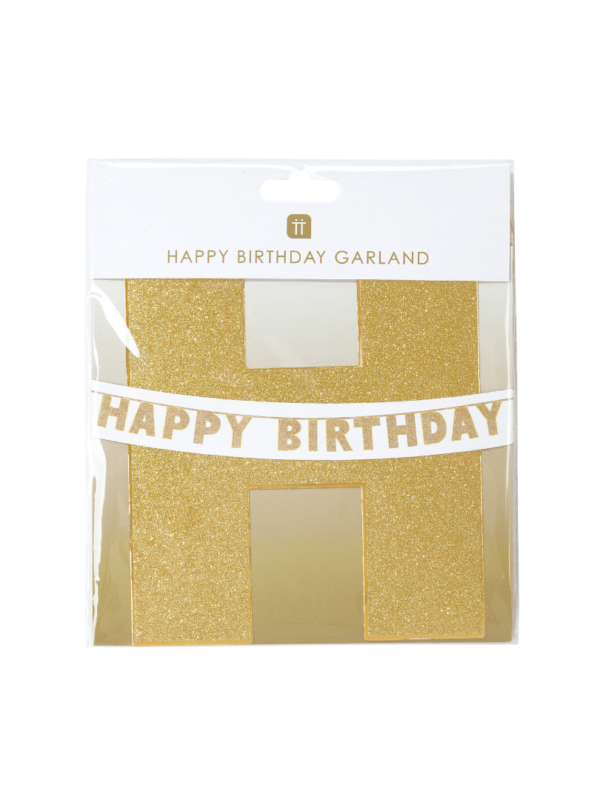 Guirlande Happy Birthday à paillettes dorées