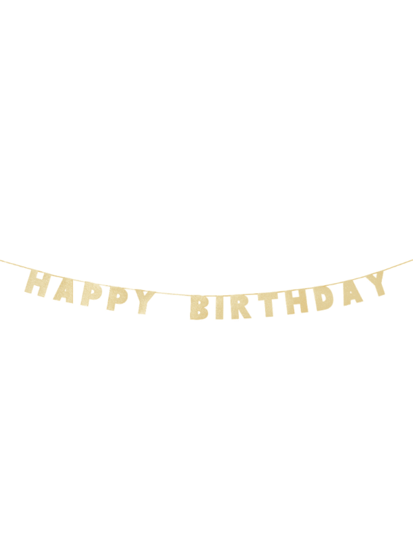 Guirlande Happy Birthday à paillettes dorées