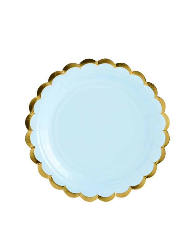 assiettes bleu pastel