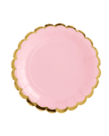 assiettes rose pastel
