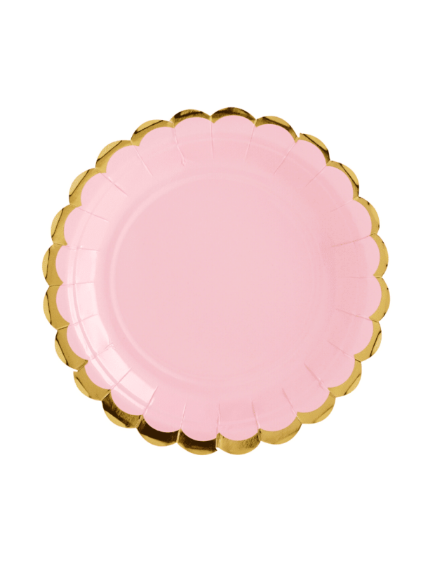 assiettes rose pastel