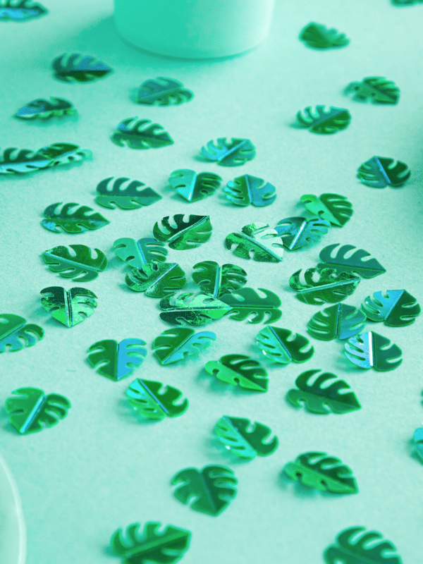 Confettis feuilles tropicales