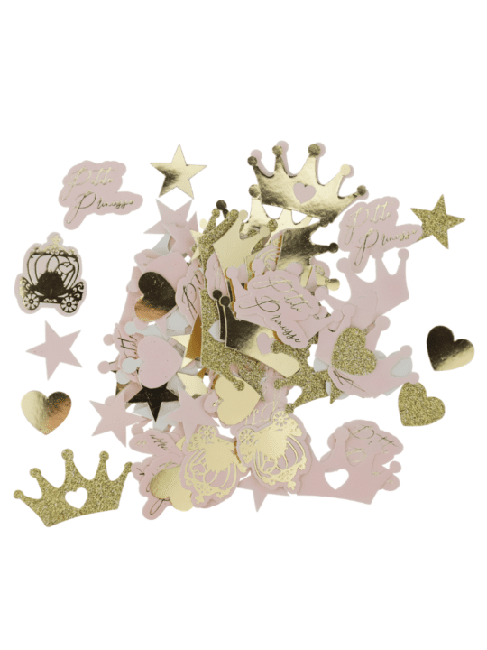 confettis princesse rose et or paillettes