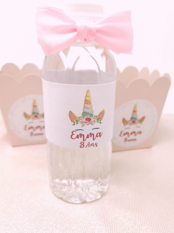 contour bouteille personnalisé licorne