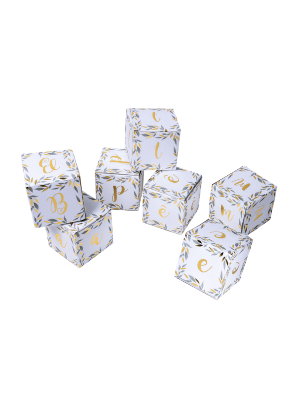 cubes déco baptême végétal