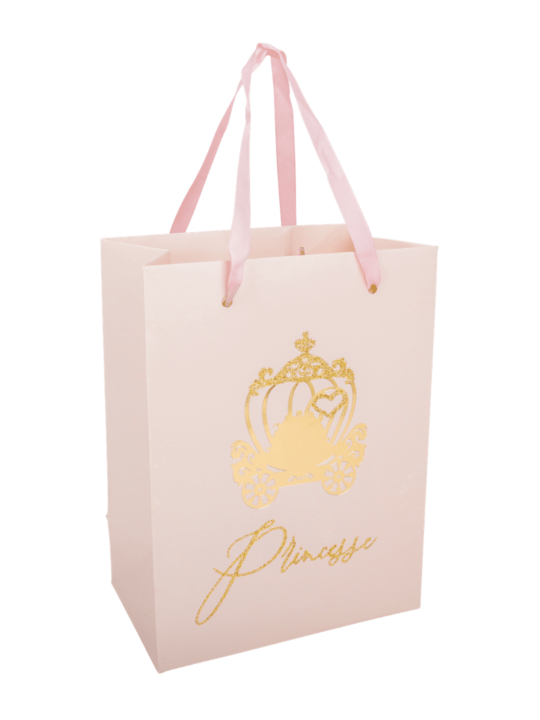 sacs cadeaux princesse rose et or
