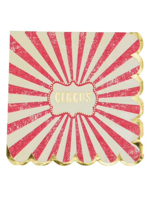 serviettes cirque vintage anniversaire