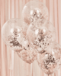 Ballons confettis Rose gold