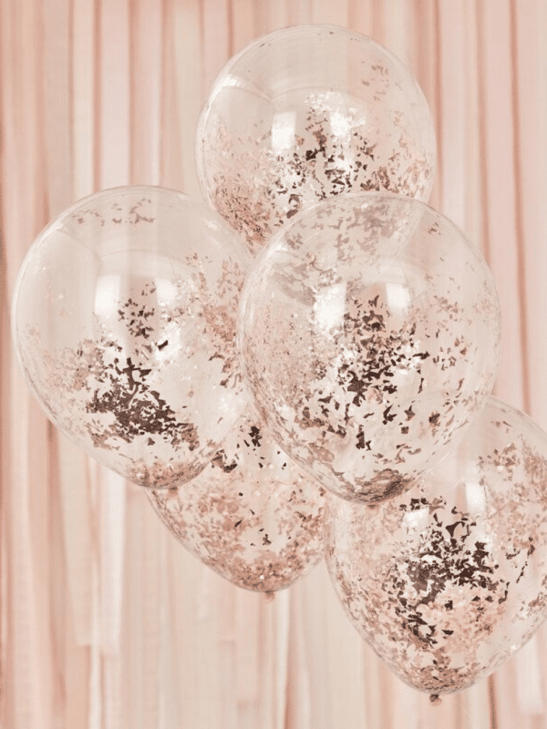 Ballons confettis Rose gold