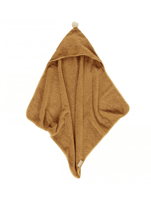 cape de bain bébé nobodinoz caramel coton bio bain stylé douce