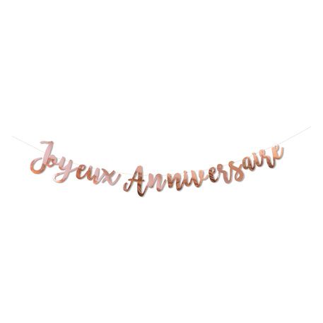 Guirlande Joyeux anniversaire Rose gold