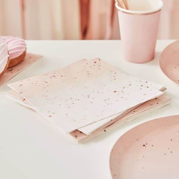 Serviette ombre rose gold décoration fête