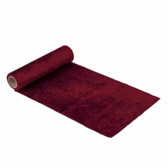 chemin de table velours rouge lavable décoration de table de noël