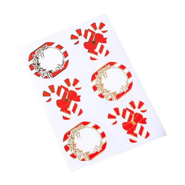 stickers de noël pour décoration sucre d'orge couronne de noël