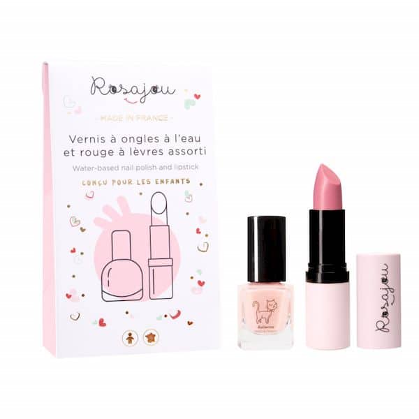 Duo ballerine rouge à lèvre + vernis ROSAJOU rose poudré