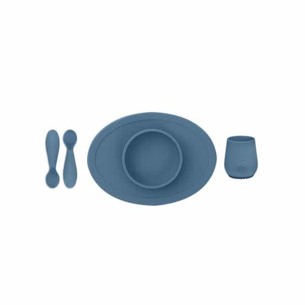 coffret repas ezpz indigo 1er repas silicone bol couvert gobelet