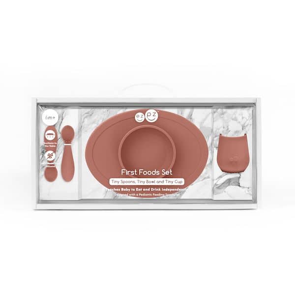 Coffret premier repas Silicone Rose poudré - EZPZ