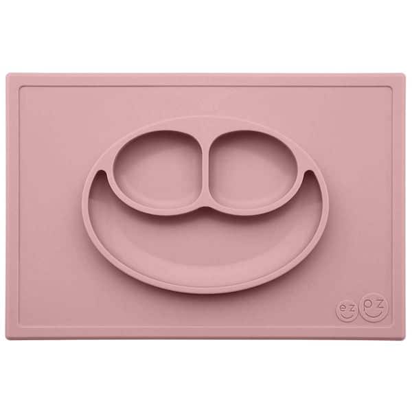 Happy Mat EZPZ assiette antidérapante rose poudré cadeau naissance premier repas silicone