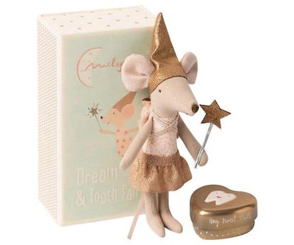 Petite souris fée des dents fille avec sa boîte "Maileg