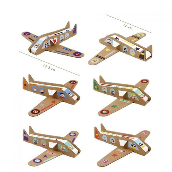 Kit loisir créatif - Mes avions pirouette cacahuete atélier créatif activité enfant carton recyclé