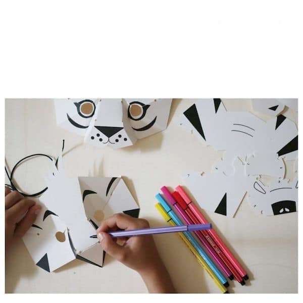 Kit loisir créatif - 4 masques animaux de la Jungle pirouette cacahouete carton recyclé