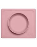 Mini bowl antidérapant silicone rose poudre ezpz premier repas assiette
