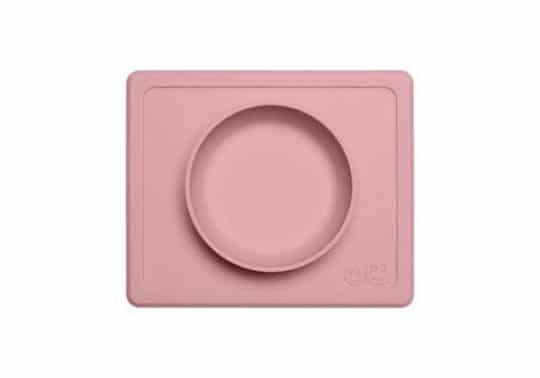 Mini bowl antidérapant silicone rose poudre ezpz premier repas assiette
