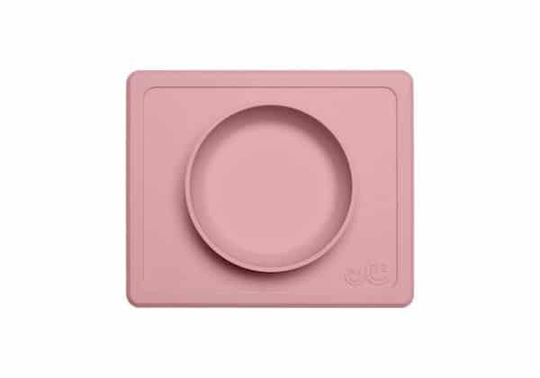 Mini bowl antidérapant silicone rose poudre ezpz premier repas assiette