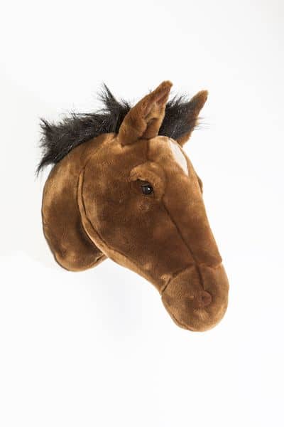 cheval brun scarlett wild and soft trophée peluche animal décoration enfant