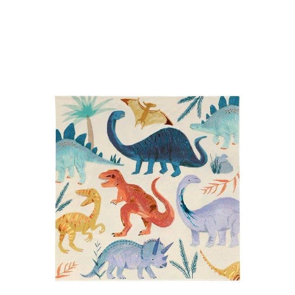 16 grandes serviettes Royaume des Dinosaures - Meri Meri anniversaire dinosaure tendance