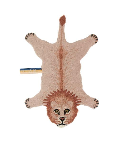 tapis lion rose laine doing goods décoration chambre enfant animal