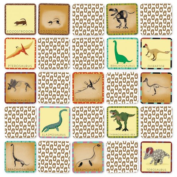 mémo memory dinosaure papier recyéclé fabriqué en France cadeau enfant