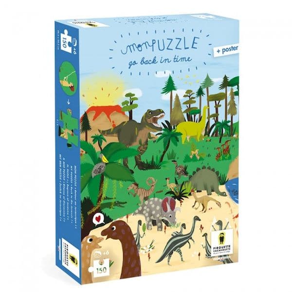Jeu de puzzle Go back in time, retour aux dinosaures – Pirouette Cacahouète