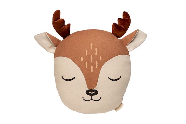 Coussin Cerf Sienna Brown - Nobodinoz décoration chambre enfant nature