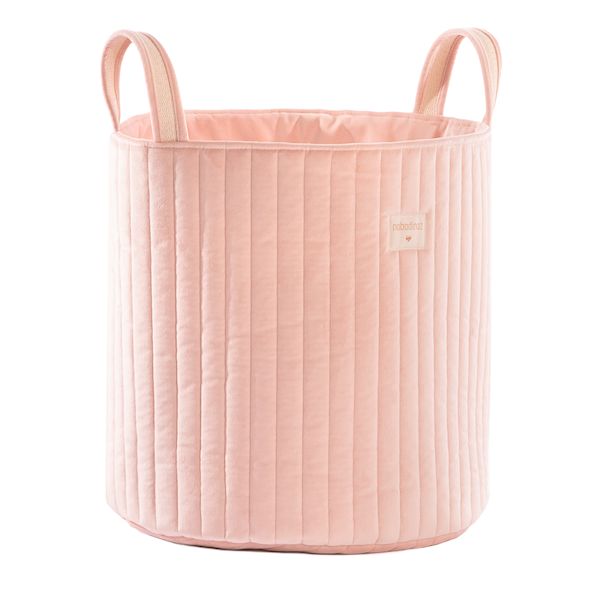 Sac à Jouets Savanna en velours - Bloom Pink - Nobodinoz sac à linge / Jouets velours rose