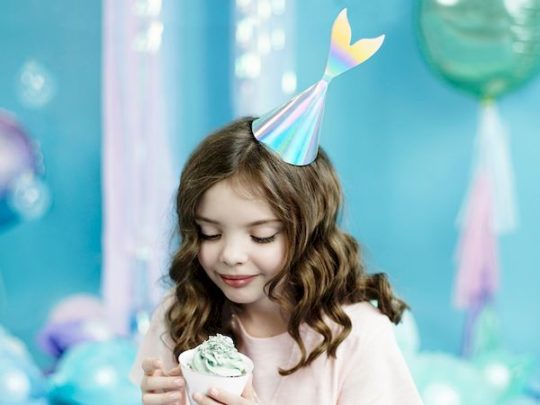 chapeau de fête sirène irisés anniversaire enfant accessoire déco