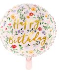 ballon rose poudré et doré dorure happy birthday fleurs hélium décoration anniversaire