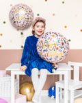 ballon rose poudré et doré dorure happy birthday fleurs hélium décoration anniversaire