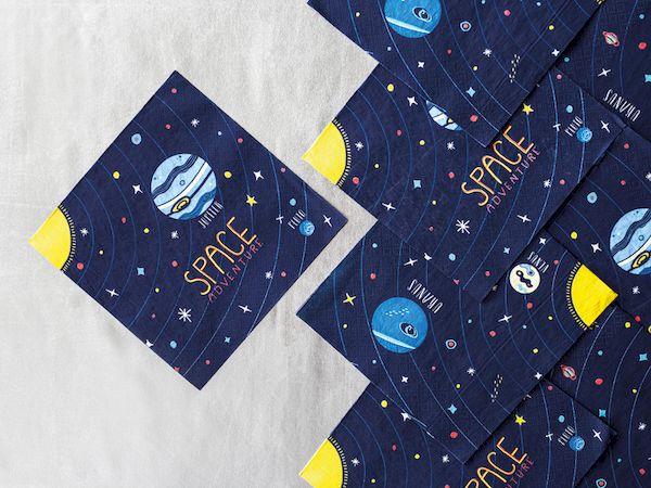 serviettes espace space party planètes décoration de fête anniversaire