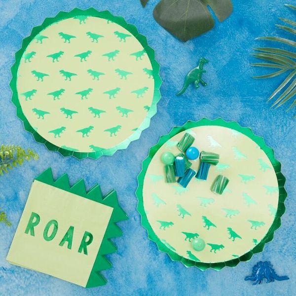 Assiettes Dinosaure x8 - 23cm - Ginger Ray anniversaire dinosaure garçon