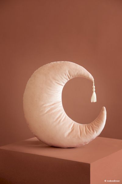 Coussin en velours Pierrot Moon - Bloom Pink - Nobodinoz
