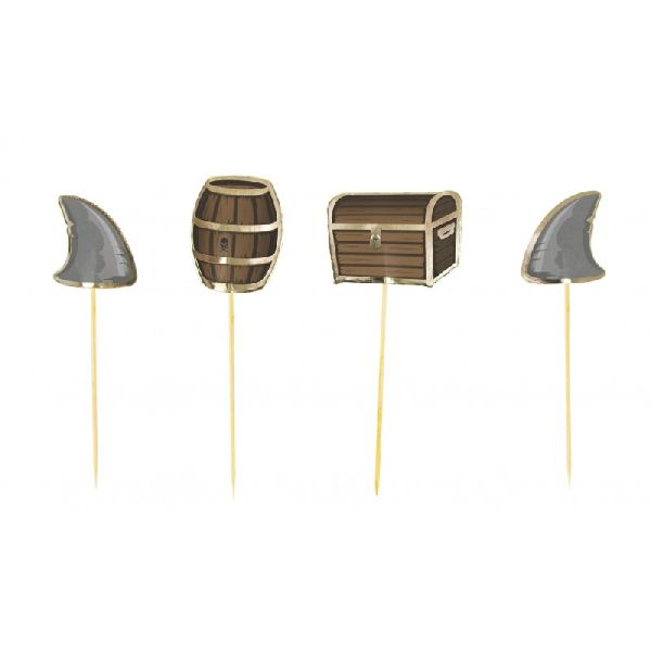 SET DE 6 DECORATIONS PIRATES POUR GATEAUX