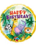 Ballon Jungle Friends "Happy Birthday" 46 cm - Qualatex