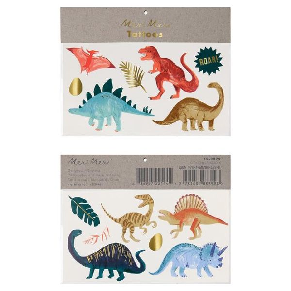 Set de 2 grandes planches de tatouages Dinosaures - Meri Meri