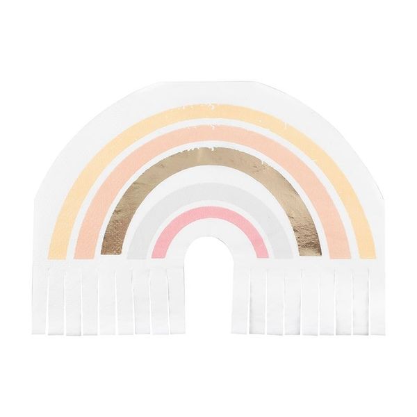 Serviettes à franges Rainbow Happy everything x16 - Ginger Ray