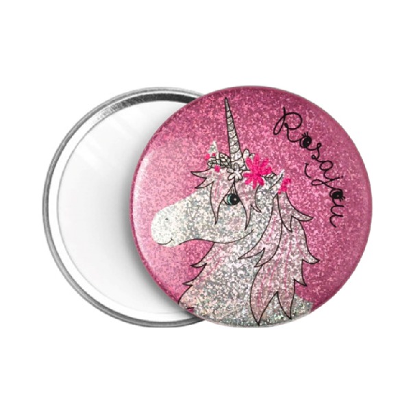 miroir de poche licorne rosajou