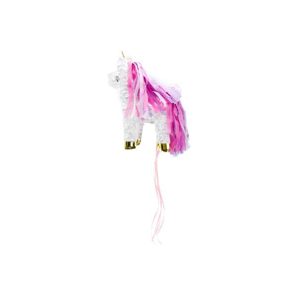 Pinata Licorne rose et blanc - 24,5 x 34 x 9 cm