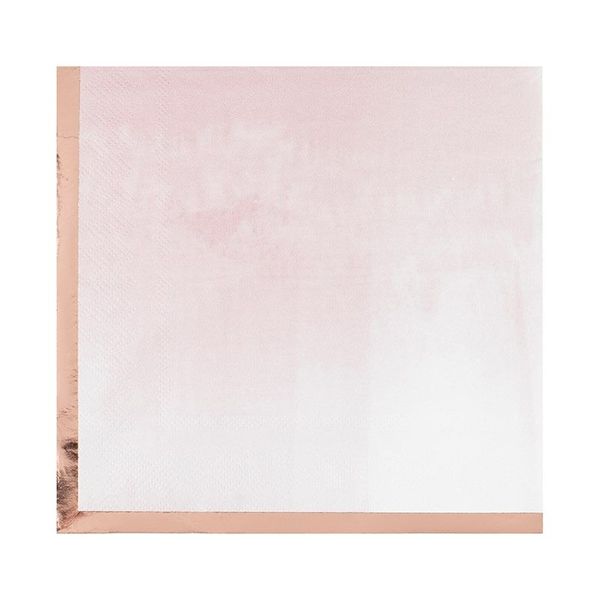 Serviettes aquarelle pastel & Rose gold x16 - Ginger Ray