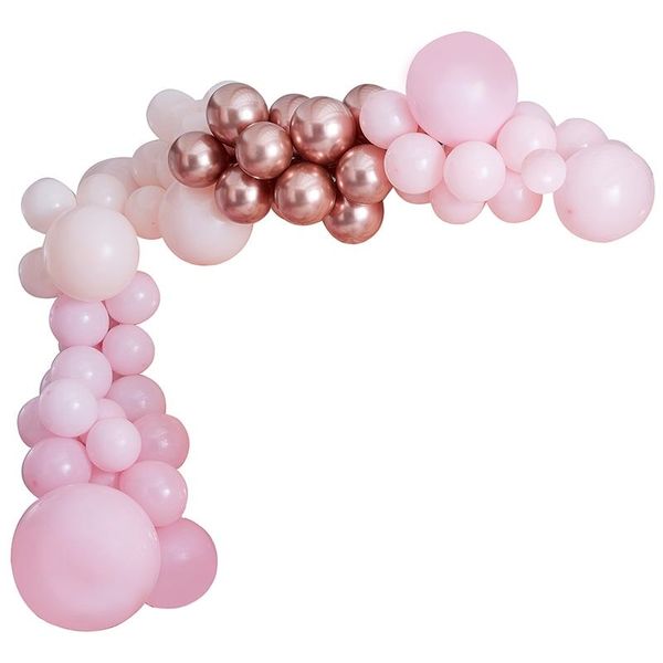 Kit pour guirlande de ballons Rose et Rose gold - Ginger Ray