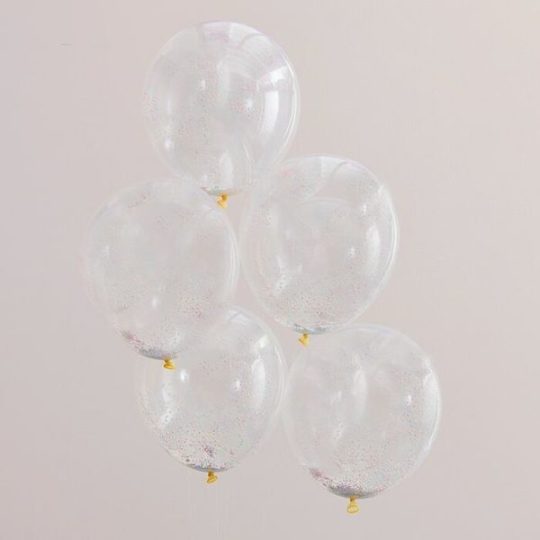 Ballons confettis perles multicolores x5 - Ginger Ray